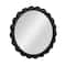 Hello Honey® 27" Black Round Scalloped Wood Wall Mirror